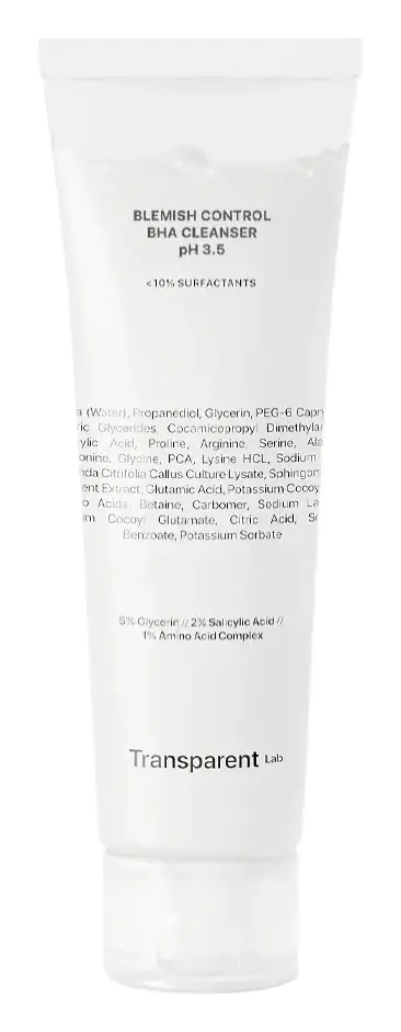 Transparent Lab Blemish Control BHA Cleanser Ph 3.5