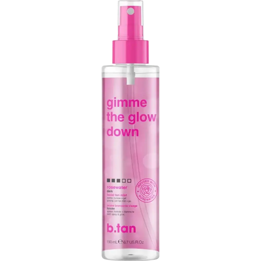 B.Tan Gimme The Glow Down Rosewater Dark Facial Tan Mist