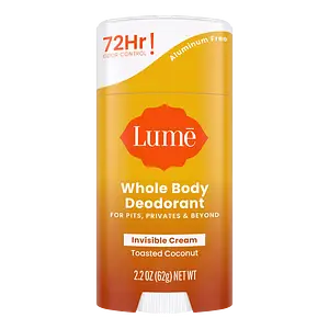 Lume Whole Body Deodorant Invisible Cream Stick Toasted Coconut