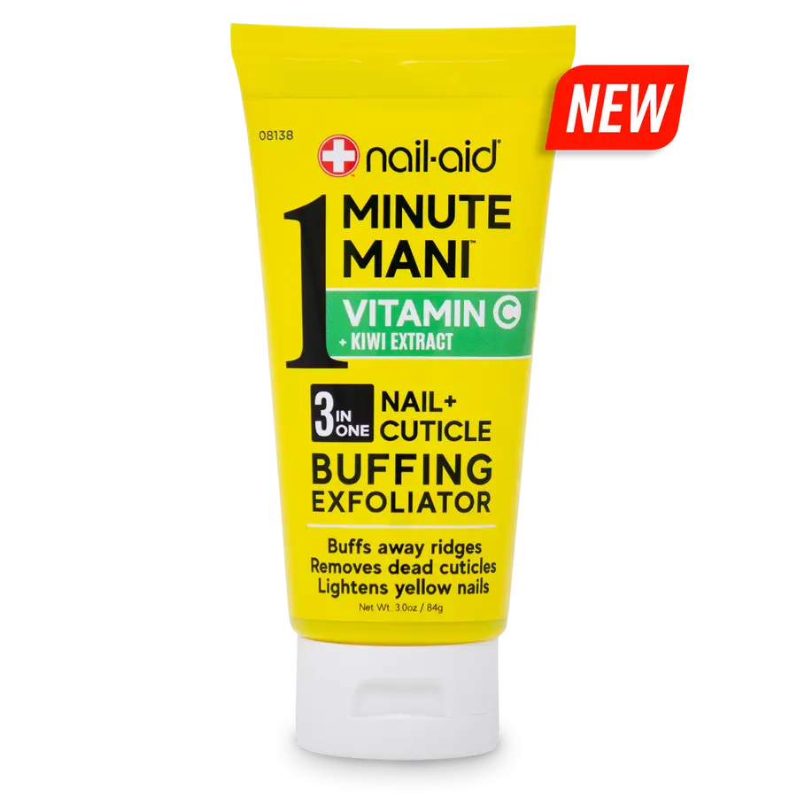 Nail-Aid 1 Minute Mani 3-In-1 Nail + Cuticle Buffing Exfoliator Vitamin C + Kiwi