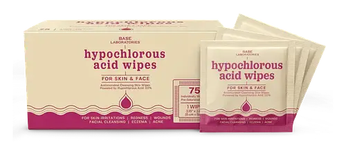 Base Laboratories Hypochlorous Acid Wipes For Skin & Face