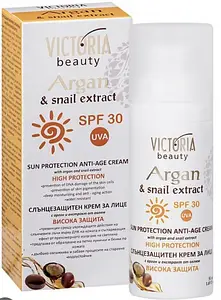 Victoria Beauty Sun Protection Cream SPF 30 with Argan Oil and Snail Extract