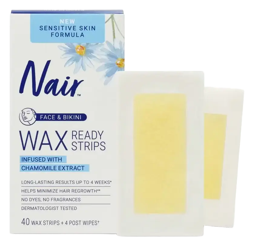 Nair Wax Ready Strips With Chamomile  Extracts Face & Bikini