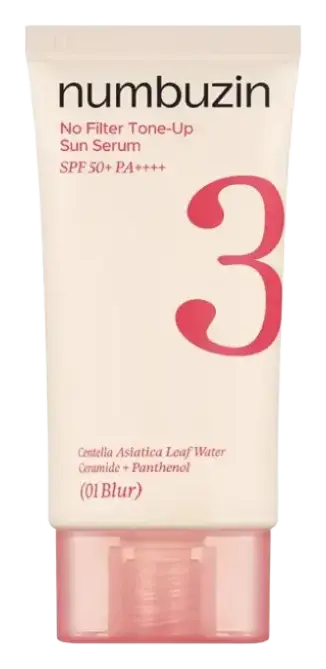 Numbuzin No.3 No Filter Tone-Up Sun Serum SPF 50+ 01 Blur