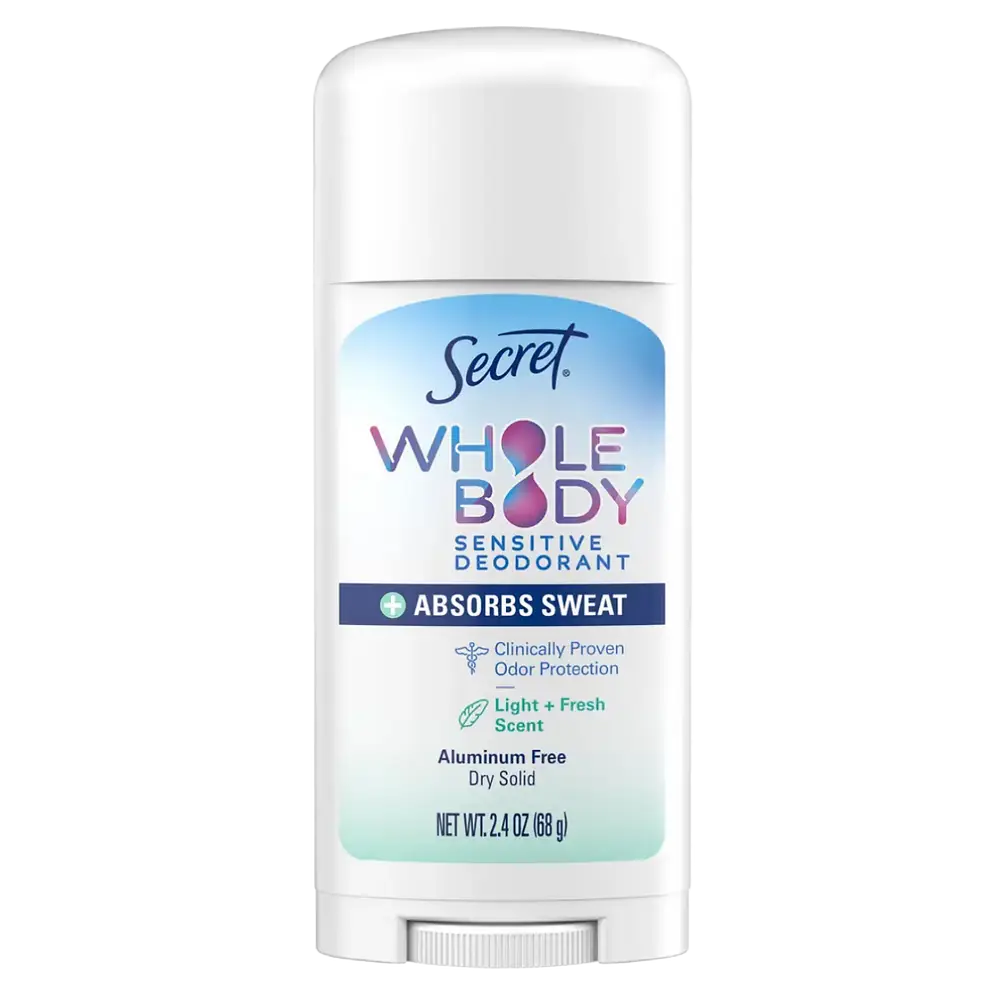 Secret Whole Body Sensitive Aluminum Free Dry Feel Deodorant Stick Light + Fresh