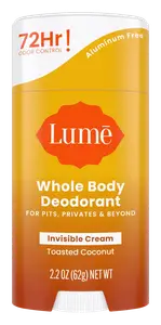 Lume Whole Body Deodorant Invisible Cream Stick Toasted Coconut