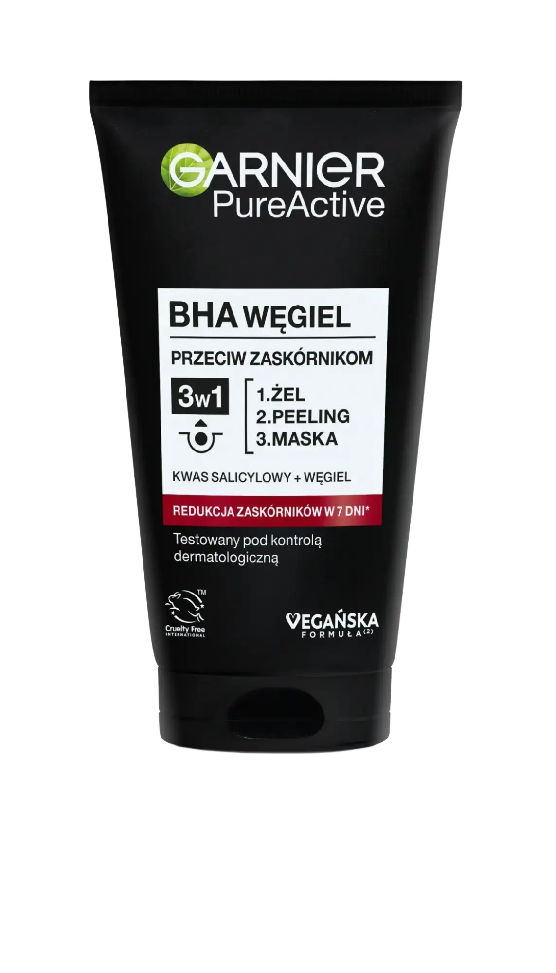 Garnier PureActive BHA Charcoal Anti-Blackhead 3In1 Wash Scrub Mask Poland