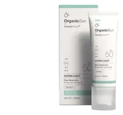 beauty drops Organic Sun Super Light SPF 50 Face Sunscreen