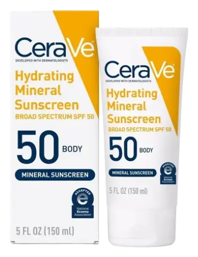 CeraVe Hydrating Mineral Sunscreen SPF 50 Body Lotion
