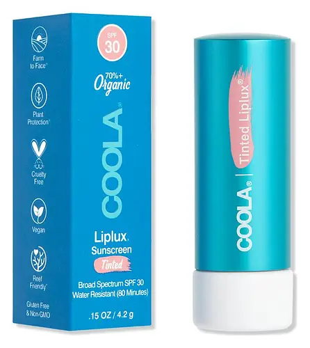 COOLA Organic Liplux Classic Sunscreen Lip Balm SPF 30 Tinted