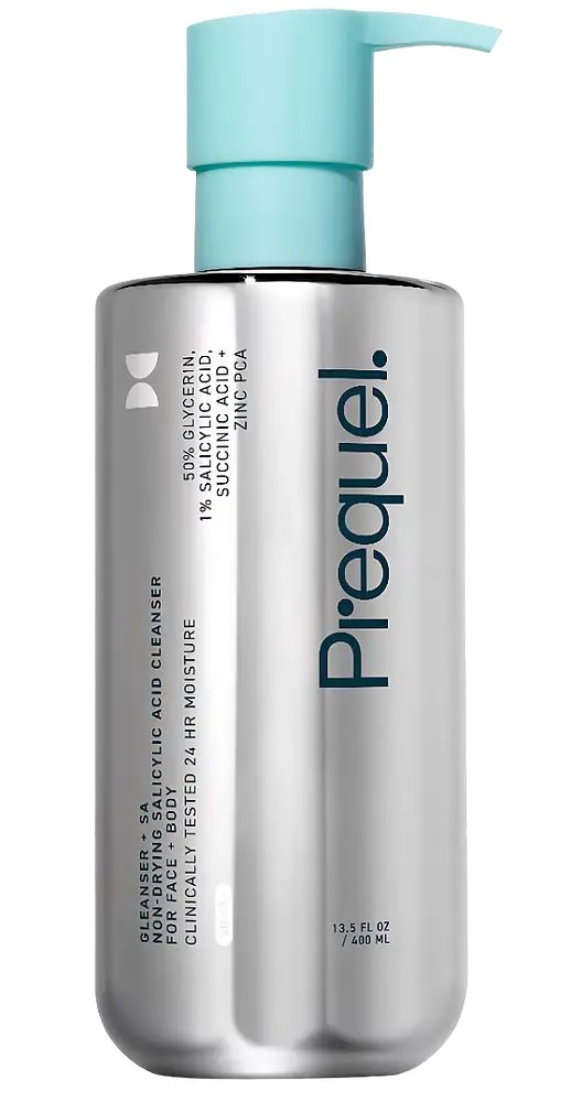 Prequel Gleanser + SA Non-Drying Salicylic Acid Cleanser For Face + Body