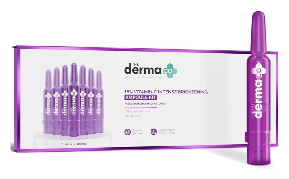 The Derma Co 15% Vitamin C Intense Brightening Ampoule Kit
