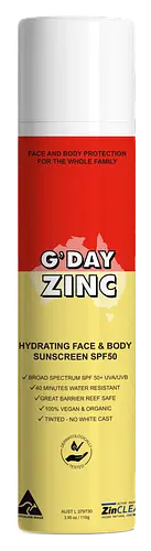 G'Day Zinc Hydrating Face & Body Sunscreen SPF 50