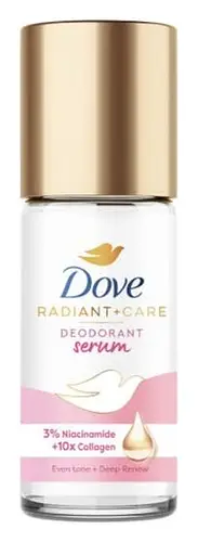 Dove Radiant + Care Deodorant Serum Roll 3% Niacinamide + 10x Collagen