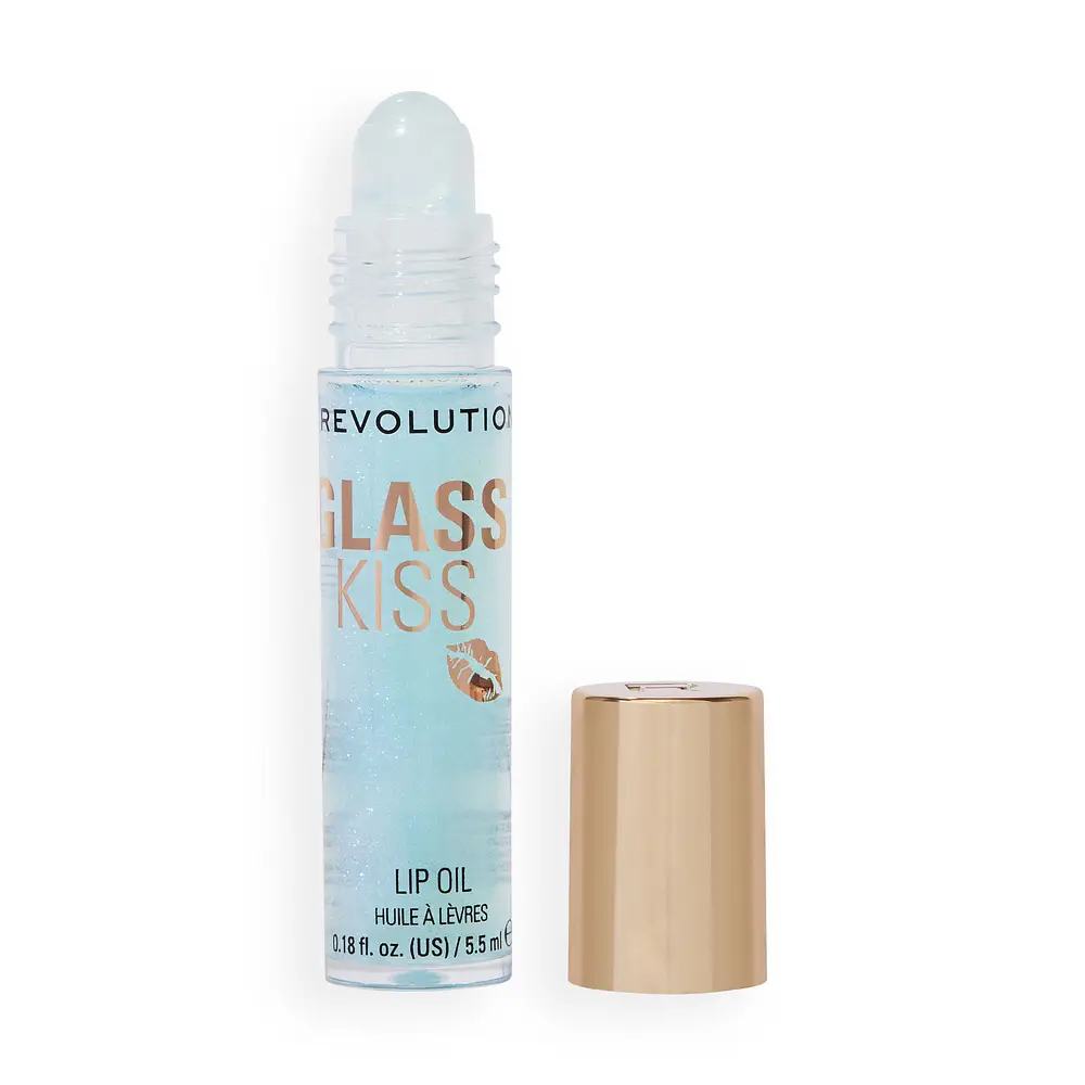 Revolution Beauty Glass Kiss Roller Ball Lip Oil Mermaid Blue Shimmer