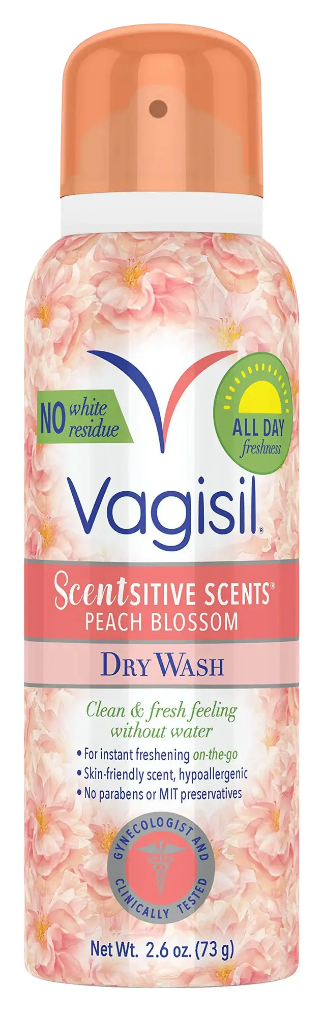 Vagisil Scentsitive Scents Feminine Dry Wash Spray Peach Blossom