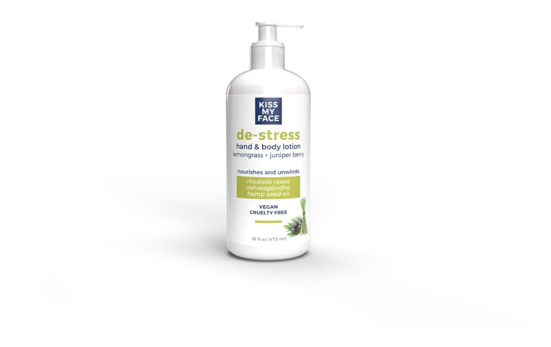 Kiss My Face De-Stress Hand & Body Lotion Lemongrass + Juniper Berry