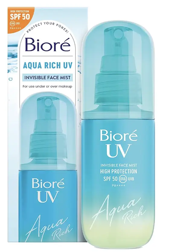 Biore Aqua Rich UV Invisible Face Mist SPF 50