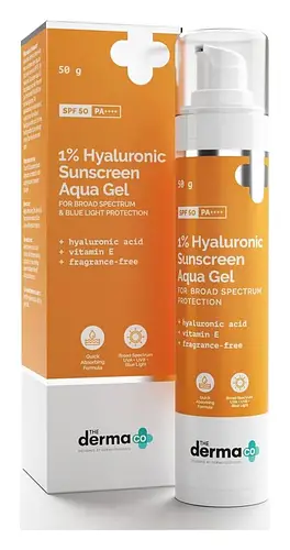 The Derma Co 1% Hyaluronic Sunscreen Aqua Gel With SPF 50 PA++++ Broad Spectrum