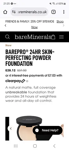 bareMinerals BAREPRO® 24HR Skin-Perfecting Powder Foundation