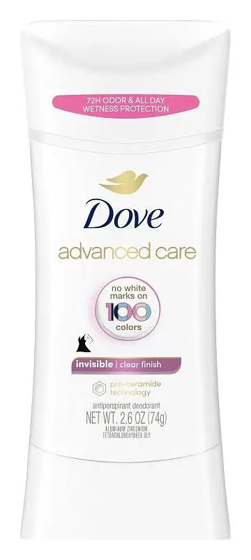 Dove Advanced Care Invisible Antiperspirant Deodorant Stick Clear Finish