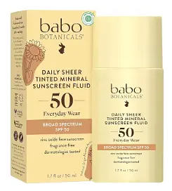 babo botanicals Daily Sheer Tinted Mineral Sunscreen Fluid SPF 50