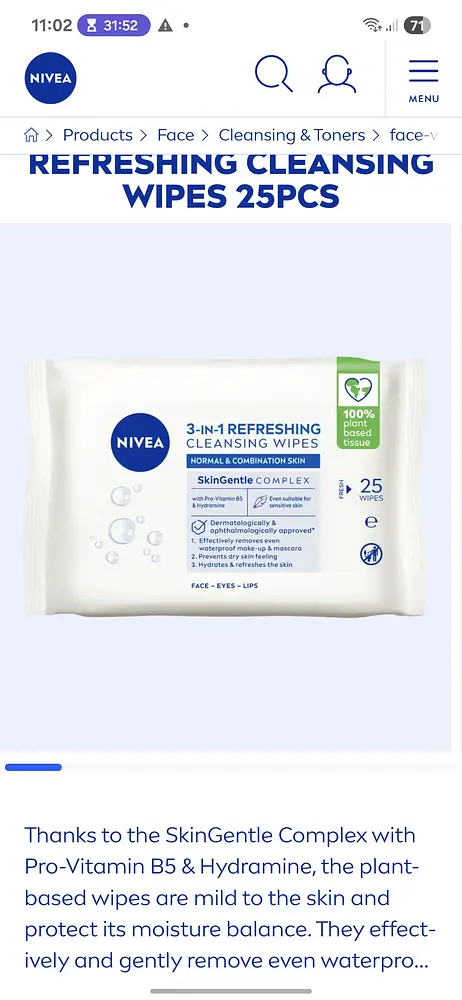 Nivea Refreshing Cleansing Wipes