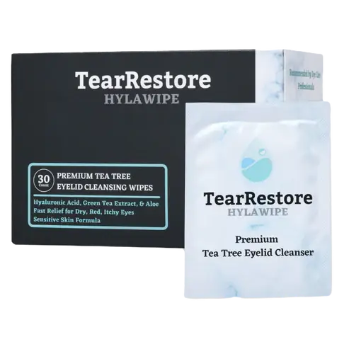 TearRestore Hylawipe Premium Tea Tree Eyelid Cleanser