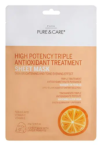 Puca – Pure & Care High Potency Triple Antioxidant Treatment Sheet Mask
