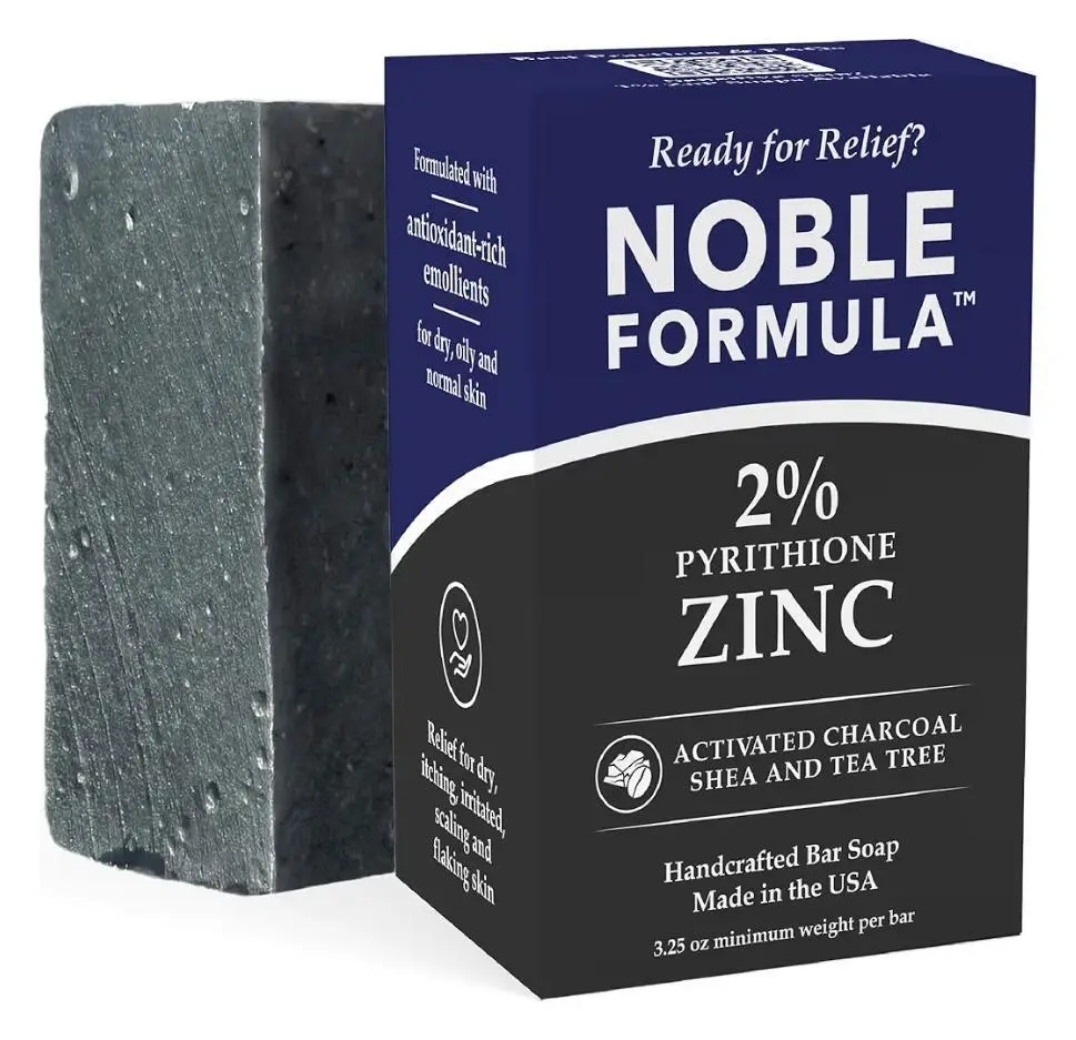 Noble Formula Activated Charcoal + Shea & Tea Tree 2% Pyrithione Zinc (ZnP) Bar Soap