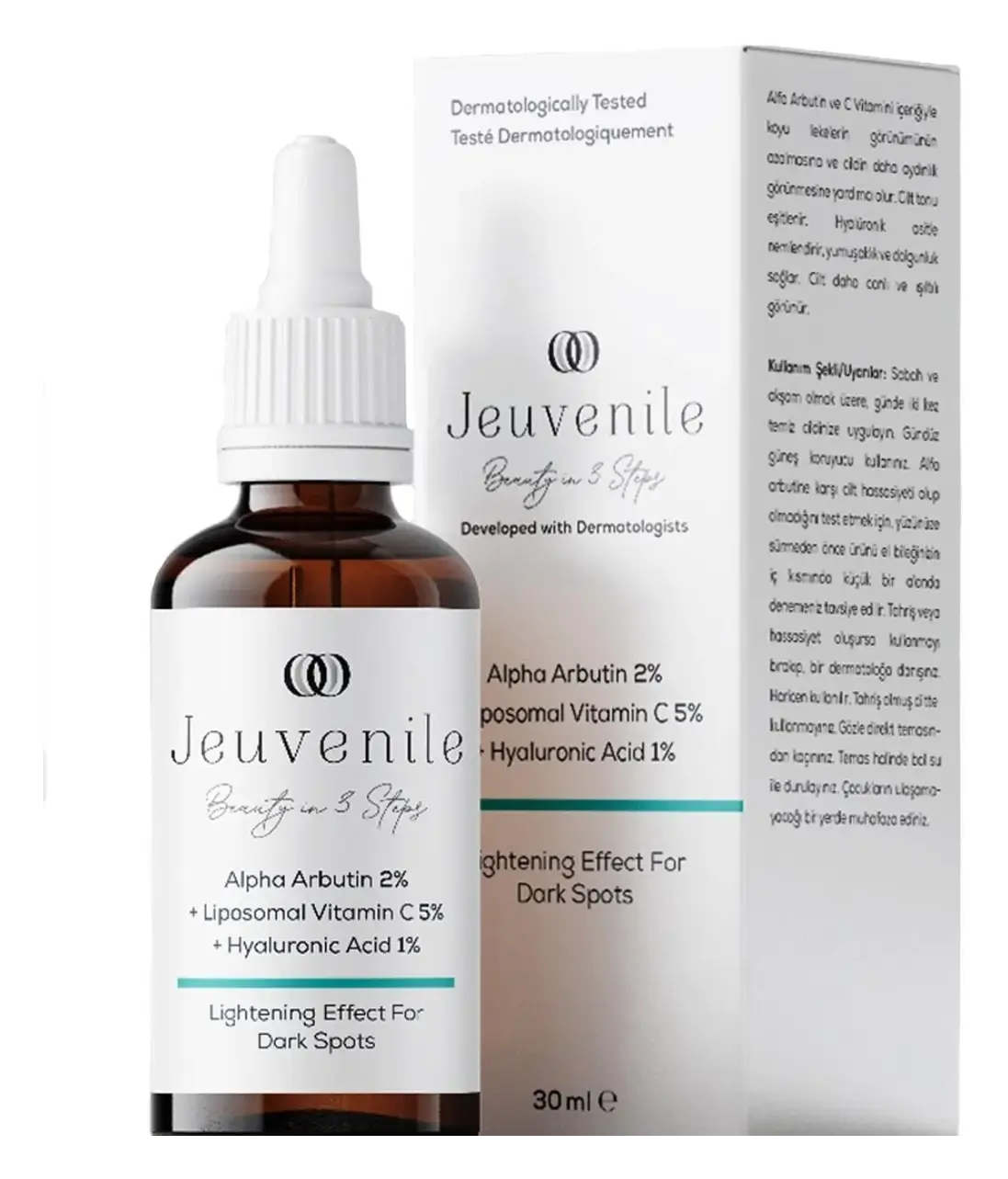 Jeuvenile Alpha Arbutin 2% + Liposomal Vitamin C 5% + Hyaluronic Acid 1% Leke Karşıtı Serum