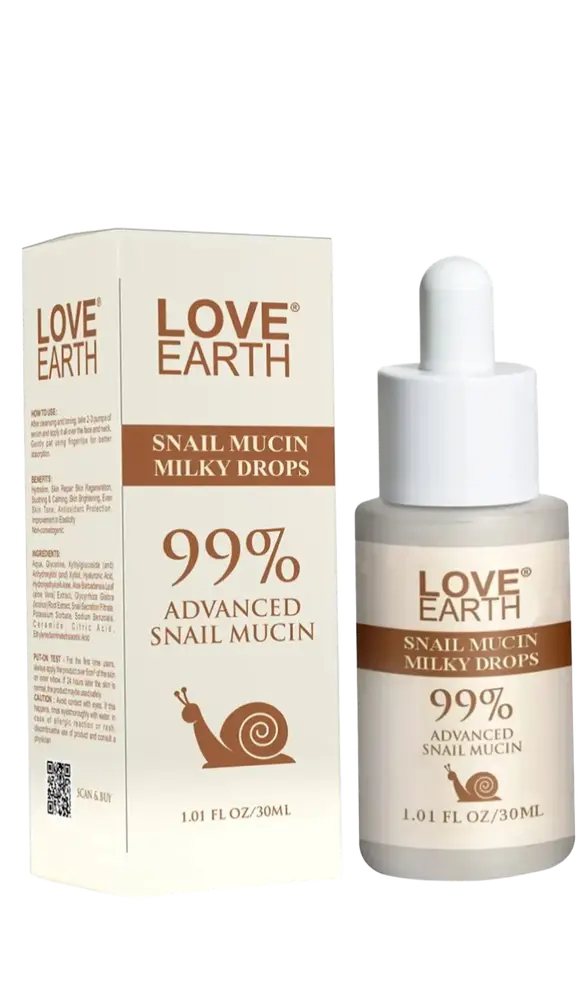 Love Earth Snail Mucin Milky Drops Face Serum