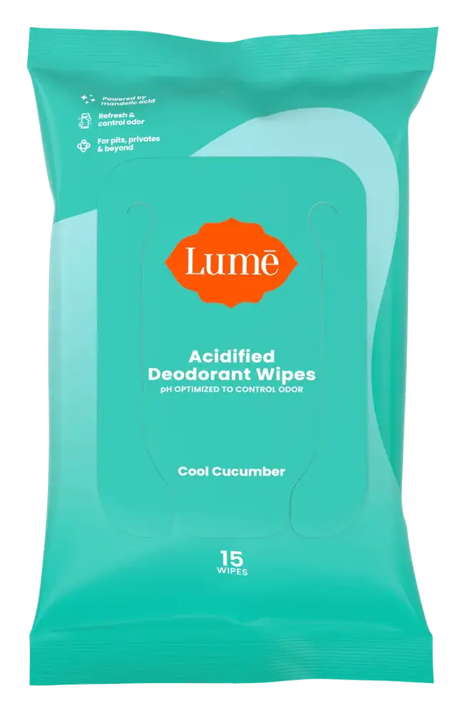 Lume Acidified Deodorant Wipes Cool Cucumber