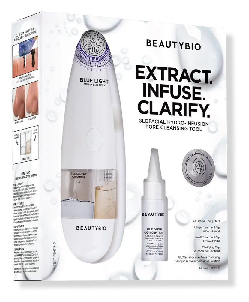 BeautyBio GLOfacial Hydro-Infusion Pore Cleansing + Blue LED Clarifying Tool