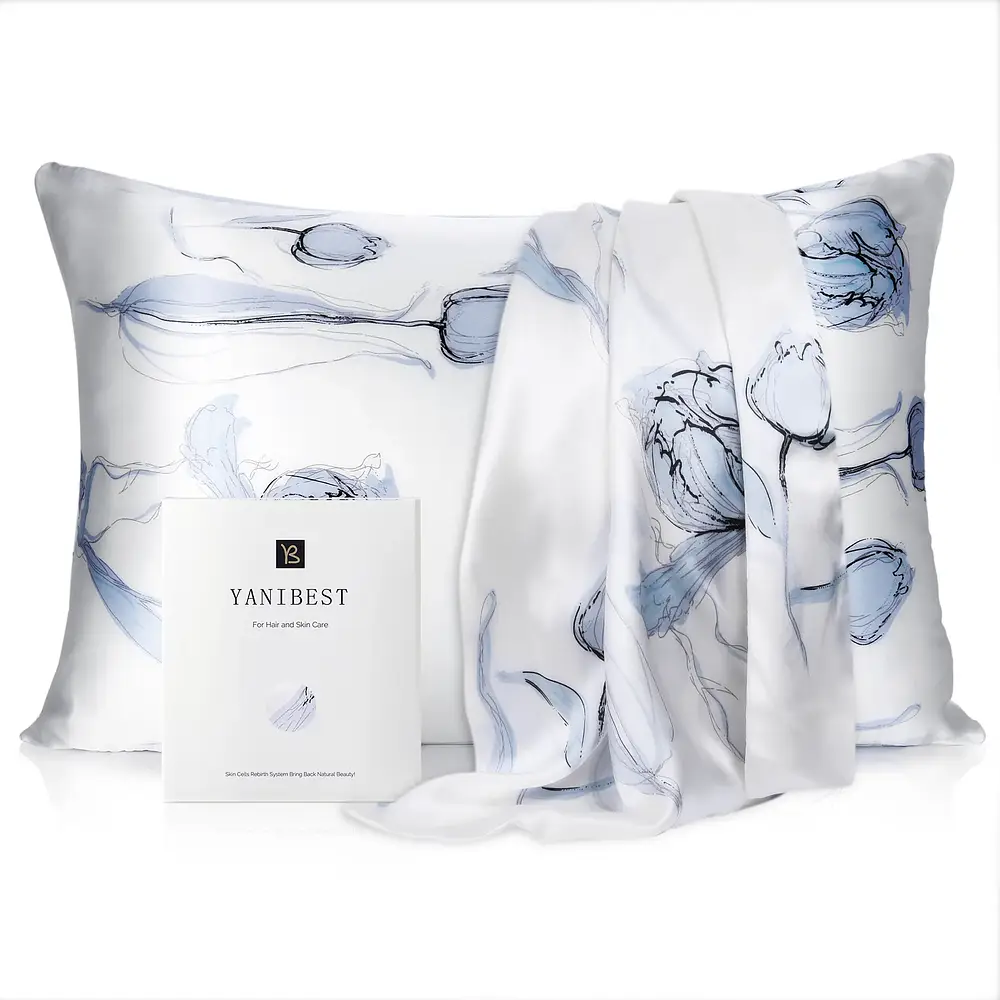 Yanibest 22 Momme Silk Luxury Pillowcase Aquatic Plant