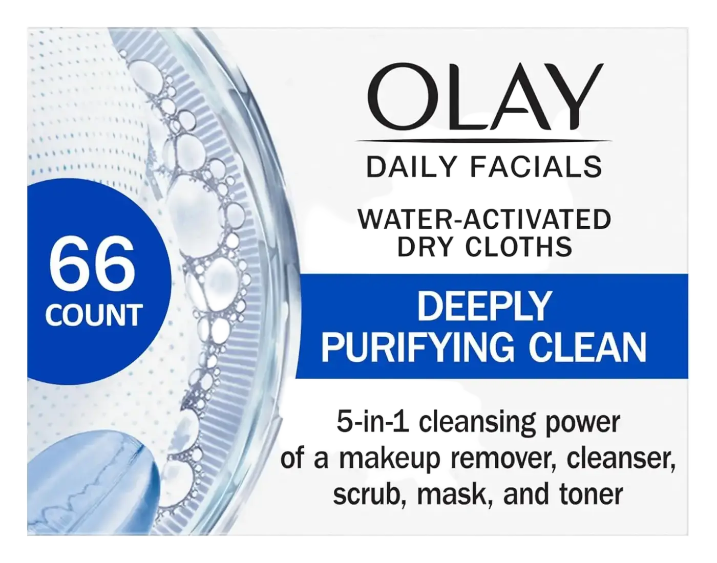 Olay Daily Facials Water-Activated Dry Cloths Deeply Purifying Clean
