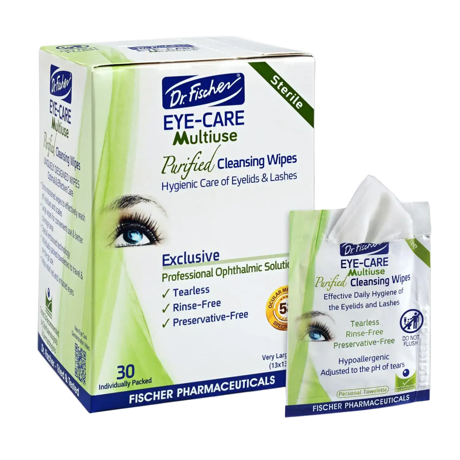 Dr. Fischer Eye Care Multiuse Purified Cleansing Wipes