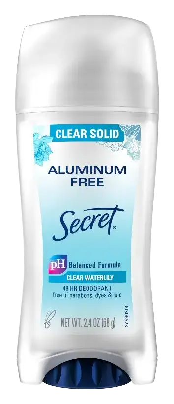 Secret Clear Solid Aluminum Free Deodorant Clear Waterlily
