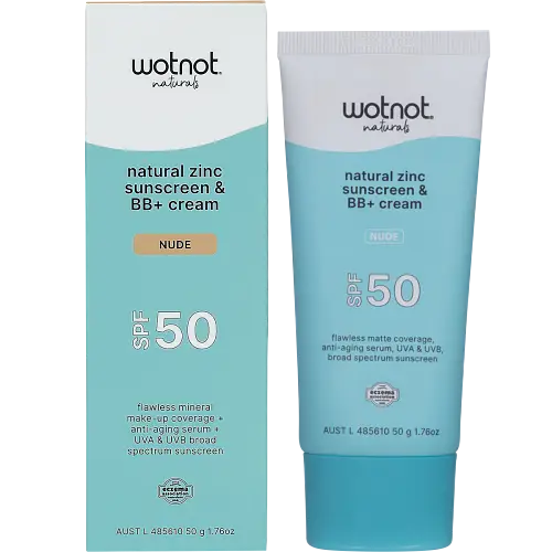 Wotnot Naturals Natural Zinc Sunscreen & BB+ Cream SPF 50 Nude