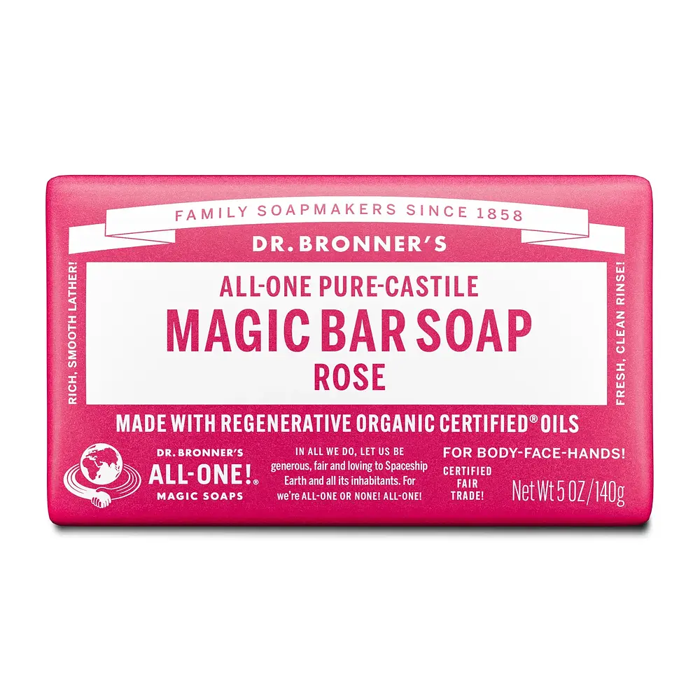 Dr. Bronner's Pure-Castile Magic Bar Soap Rose
