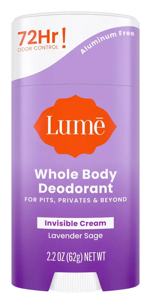 Lume Whole Body Deodorant Invisible Cream Stick Lavender Sage