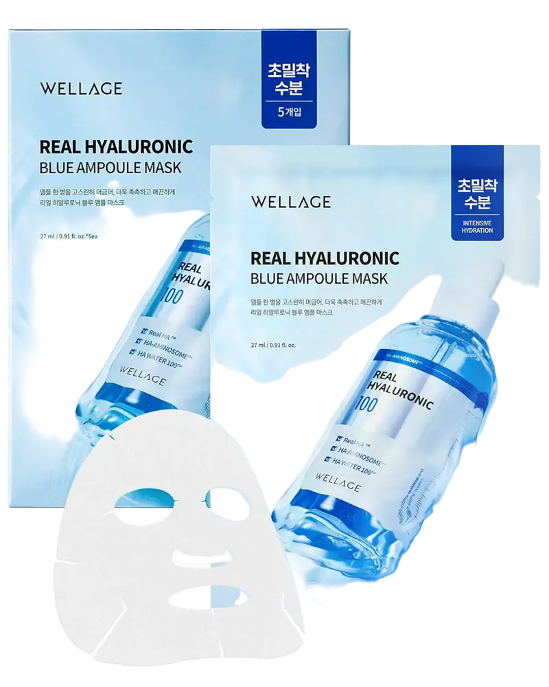 Wellage Real Hyaluronic Blue Ampoule Mask
