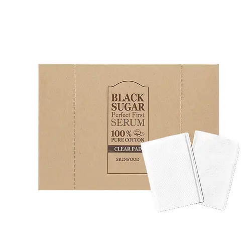 Skinfood Black Sugar Perfect First Serum 100% Pure Cotton Clear Pad