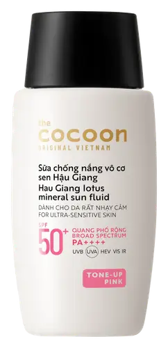 The Cocoon Vietnam Hau Giang Lotus Mineral Sun Fluid SPF 50+ Pink