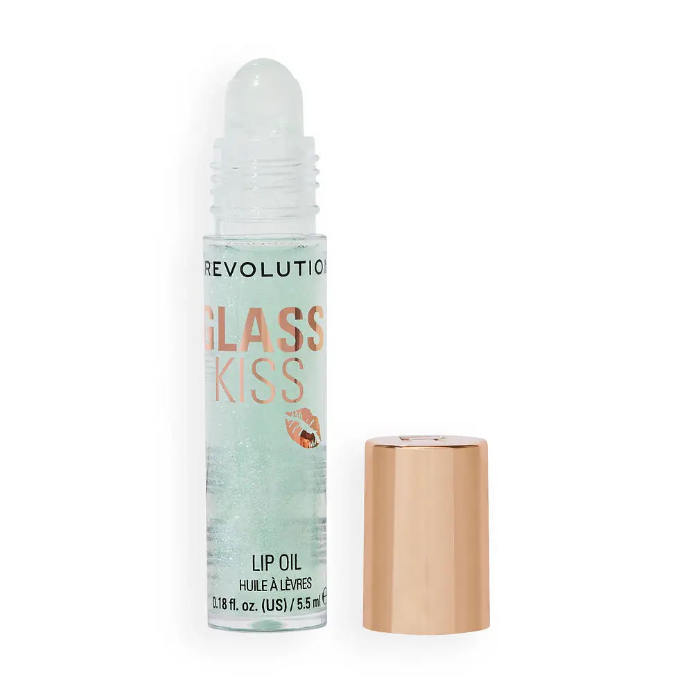 Revolution Beauty Glass Kiss Roller Ball Lip Oil Pixiedust Green Shimmer