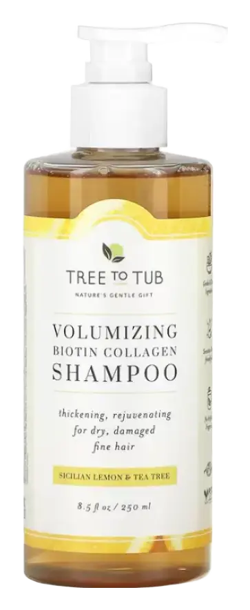 Tree to Tub Volumizing Biotin Collagen Shampoo Sicilian Lemon & Tea Tree
