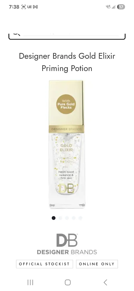DB Cosmetics Gold Elixir Priming Potion