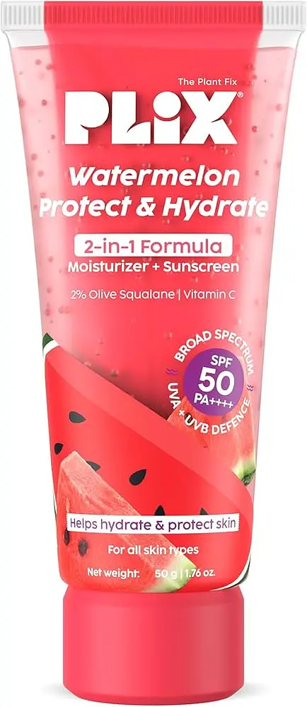 Plix Watermelon Protect & Hydrate 2-In-1 Formula Moisturizer + Sunscreen SPF 50 PA++++