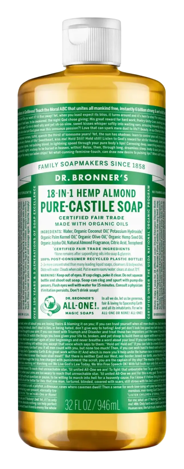 Dr. Bronner's Pure-Castile Liquid Soap Almond