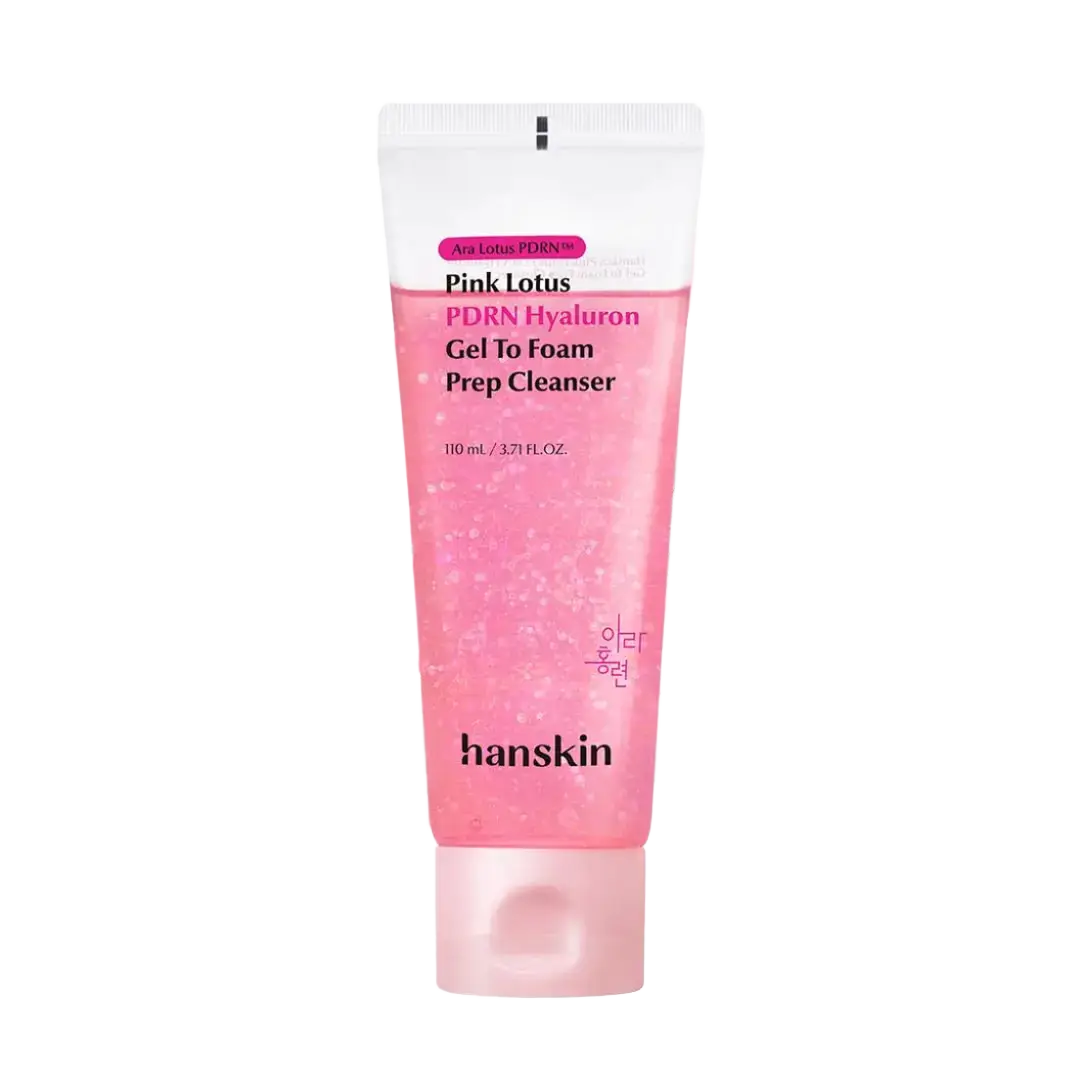 Hanskin Pink Lotus PDRN Hyaluron Gel-To-Foam Prep Cleanser